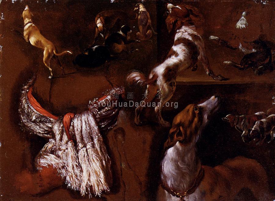 Francois Honore Studies Of Spaniels And Whippets - 亚森特·里乔德